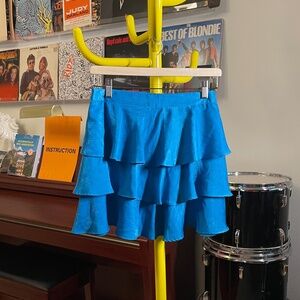 Zara Blue Ruffle Mini Skirt (Size S)